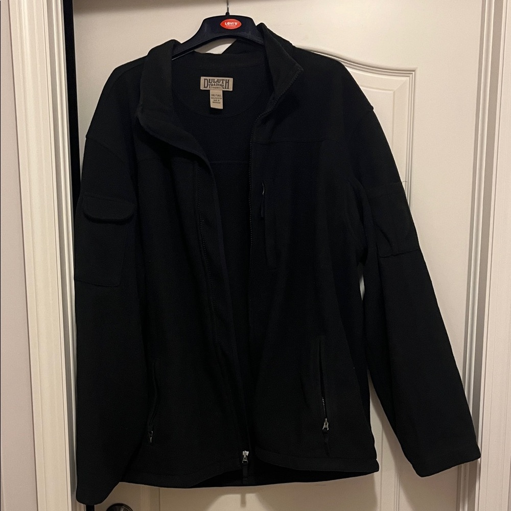 Duluth Trading Co Men’s Black Full Zip Fleece Utility Jacket